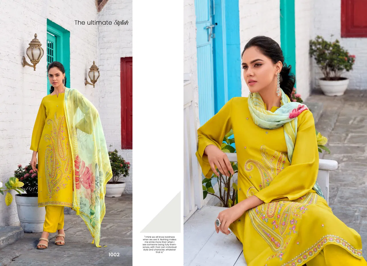 Gulnaz By Saffron Viscose Embroidery Salwar Kameez Wholesale In India